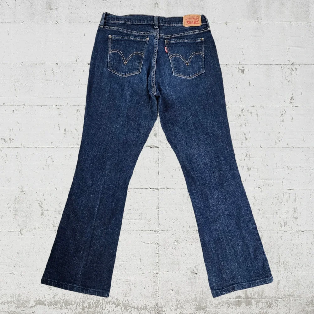 Levi's 515 Dark Wash Mid Rise Classic Western Bootcut Flare Denim Jeans Size 8